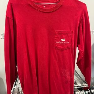 Southern Marsh Vibrant Red Long Sleeve Tee